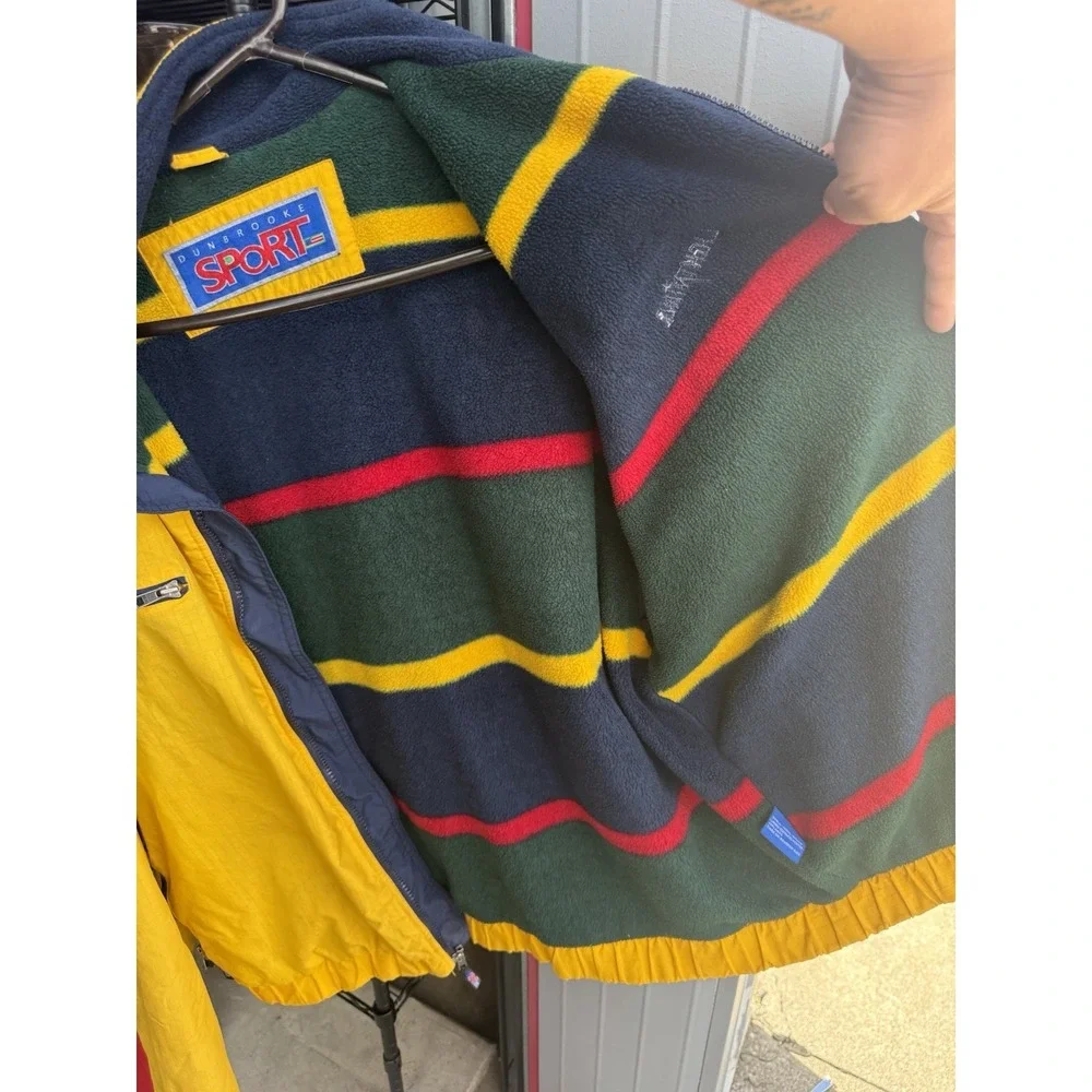 Vintage Dunbrooke Sport Lightning Fleece Lined Jacket Yellow Men's XL USA